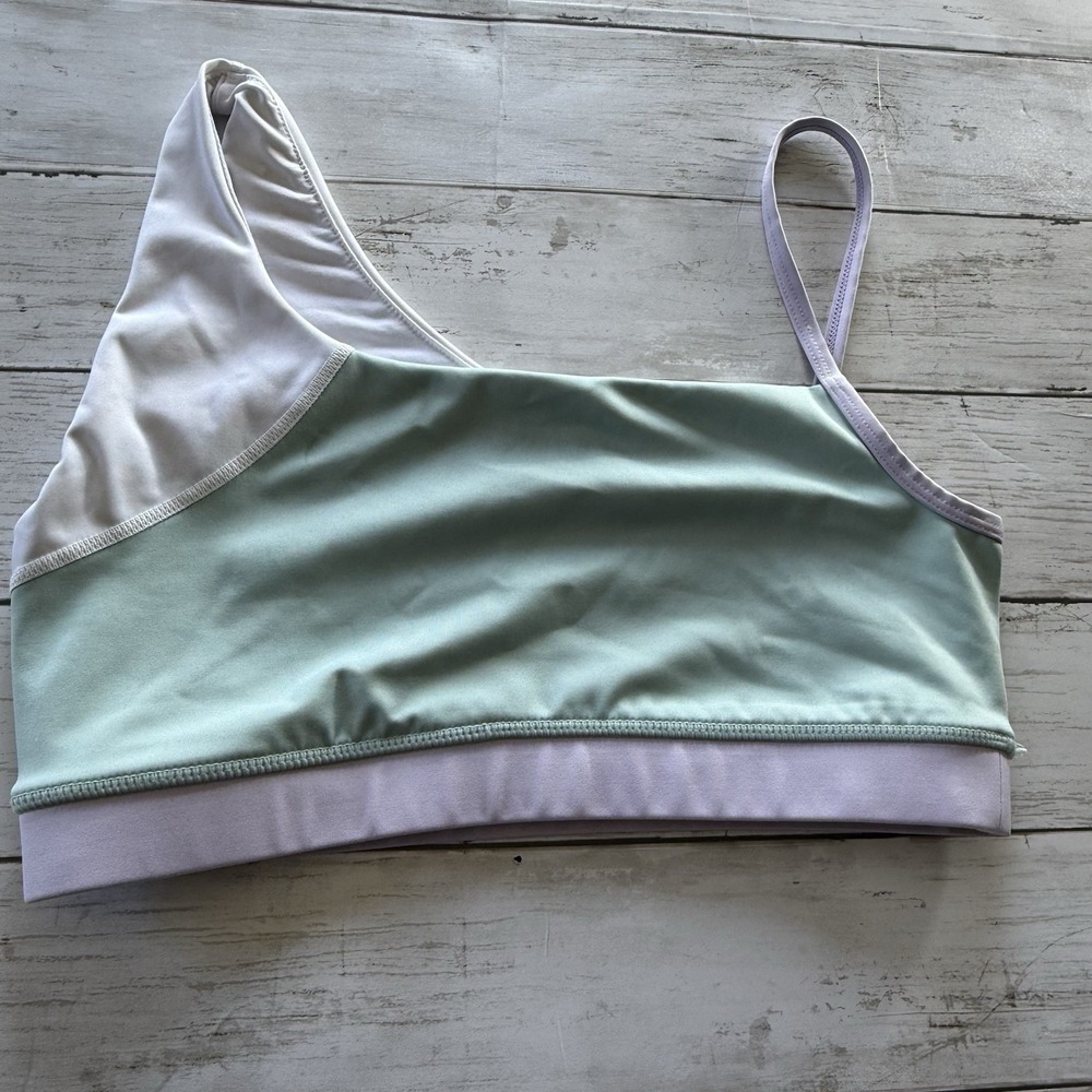 Kate Spade New York Colorblock Spliced Sports Bra Lilac Athleisure Workout M
